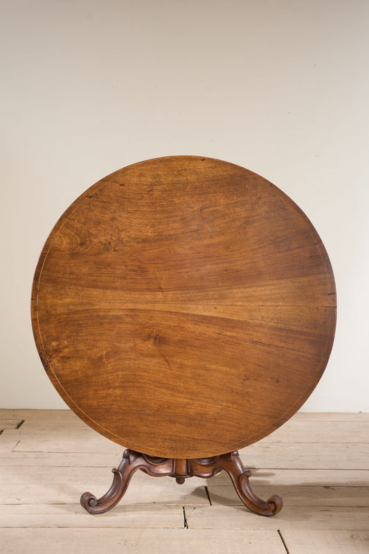 18th Century Italian walnut tilt top table