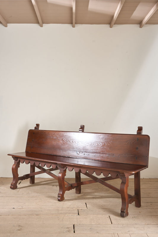 19th century Spanish baroque hall bench