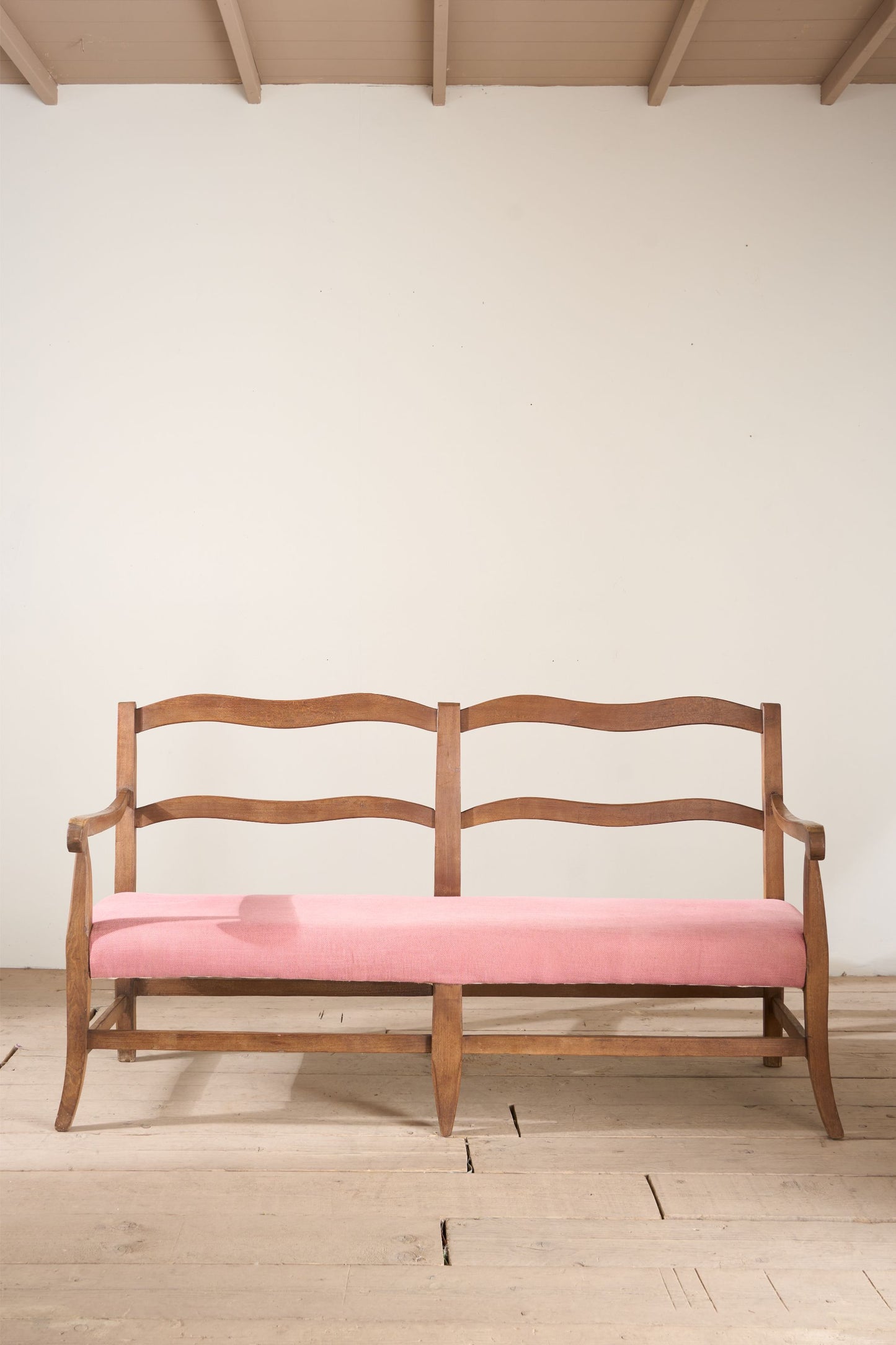 Early 20th century French wavy hall bench