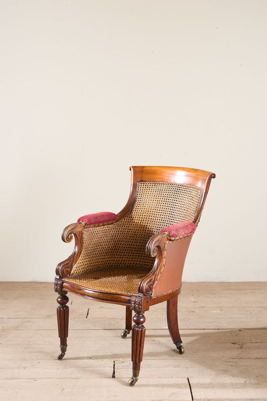 Victorian cane seated country house library chair