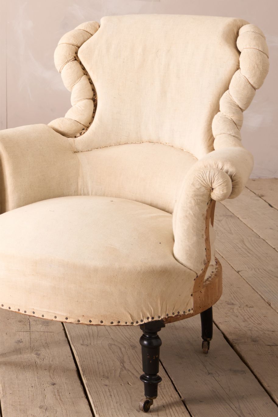 Pair of Napoleon III Pie crust armchairs