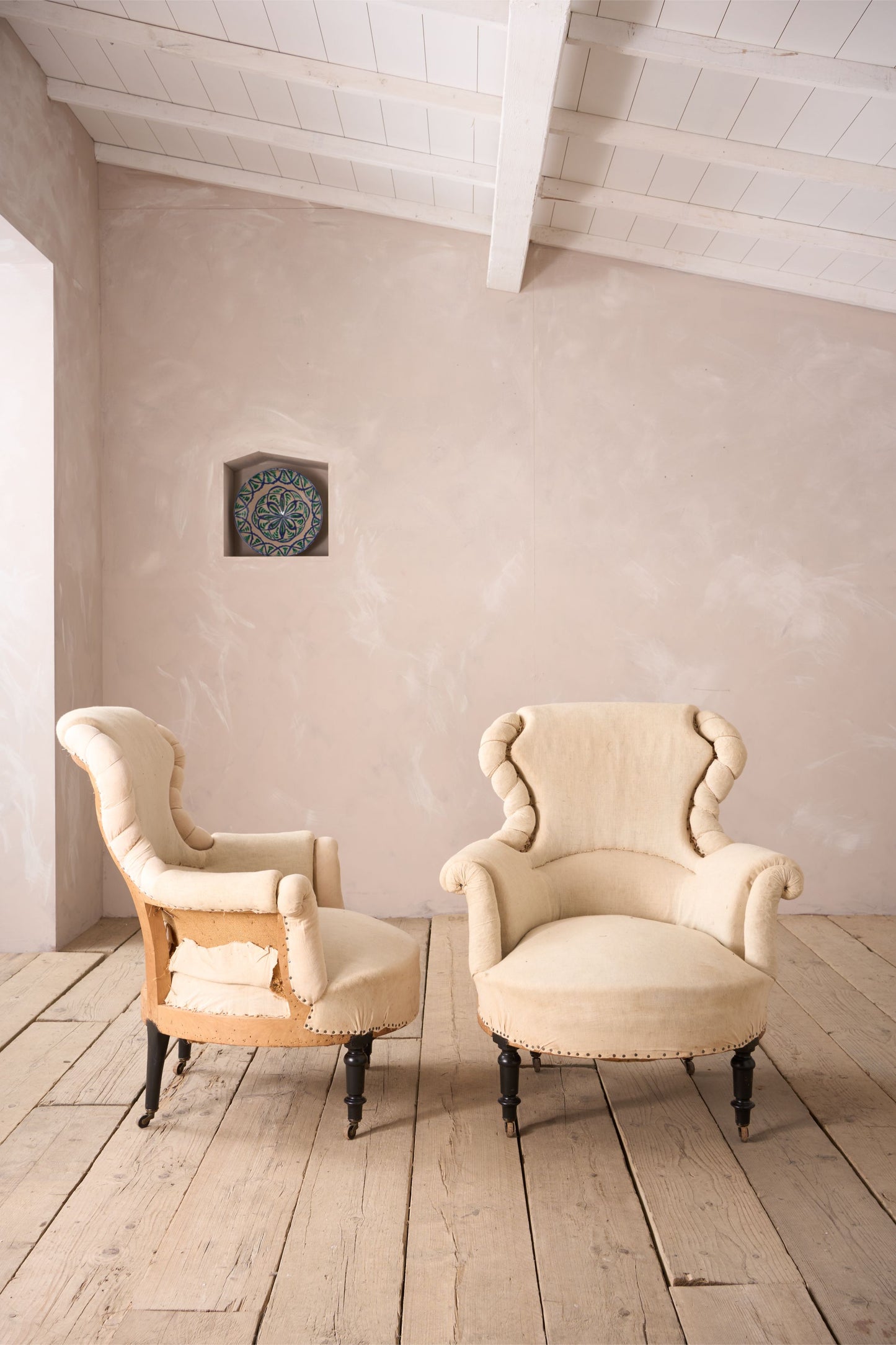 Pair of Napoleon III Pie crust armchairs