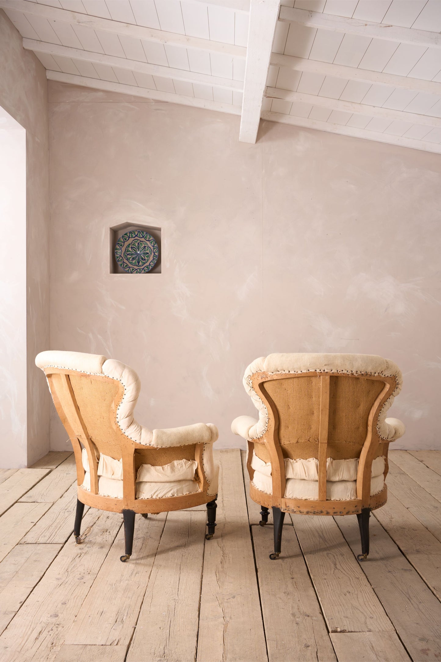 Pair of Napoleon III Pie crust armchairs