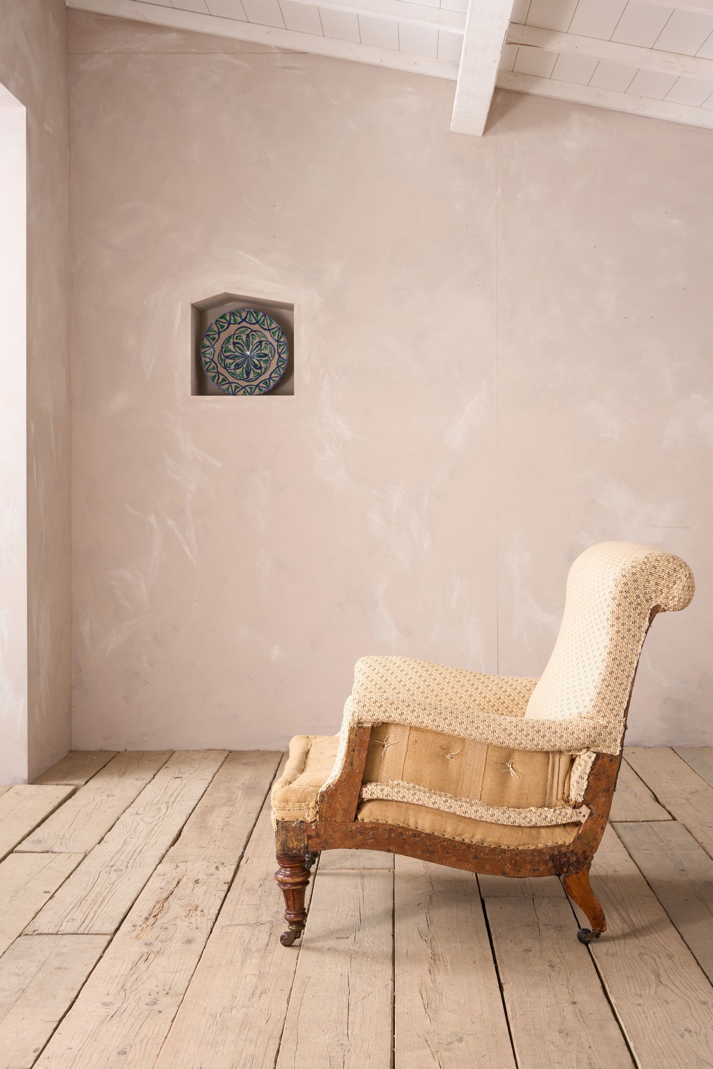 19th century English country house shapely armchair