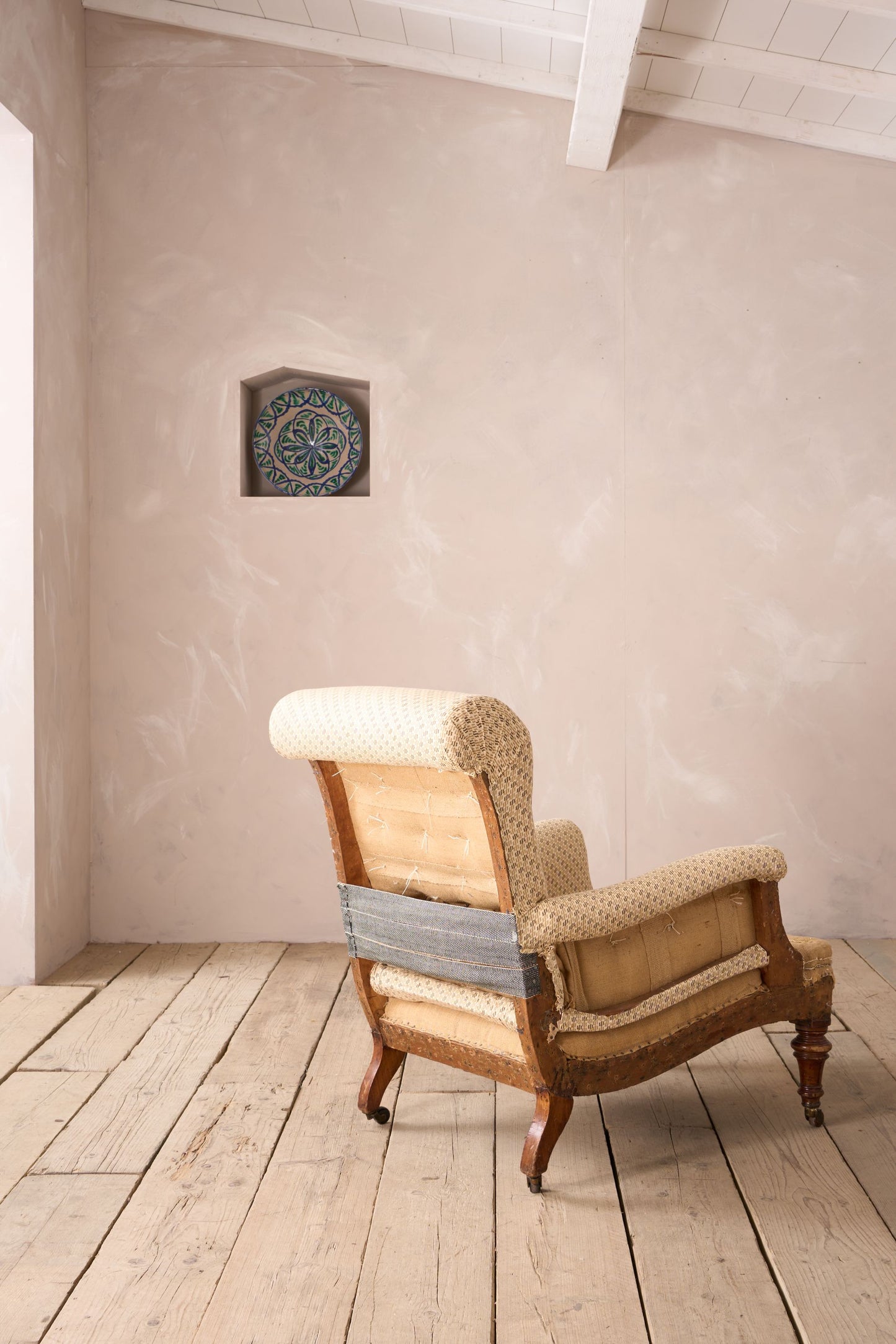 19th century English country house shapely armchair