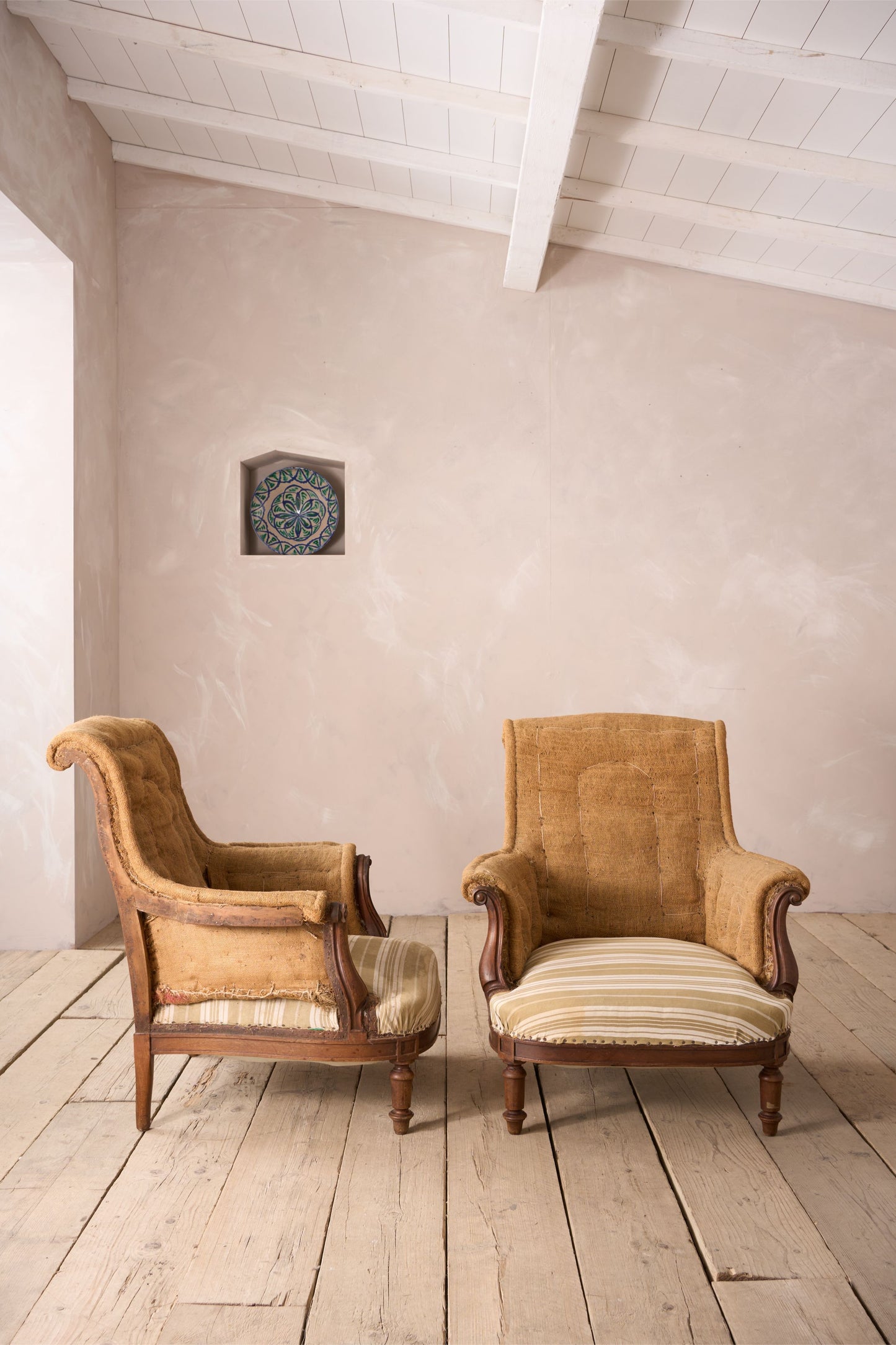 Pair of 19th century French armchairs with carved frame