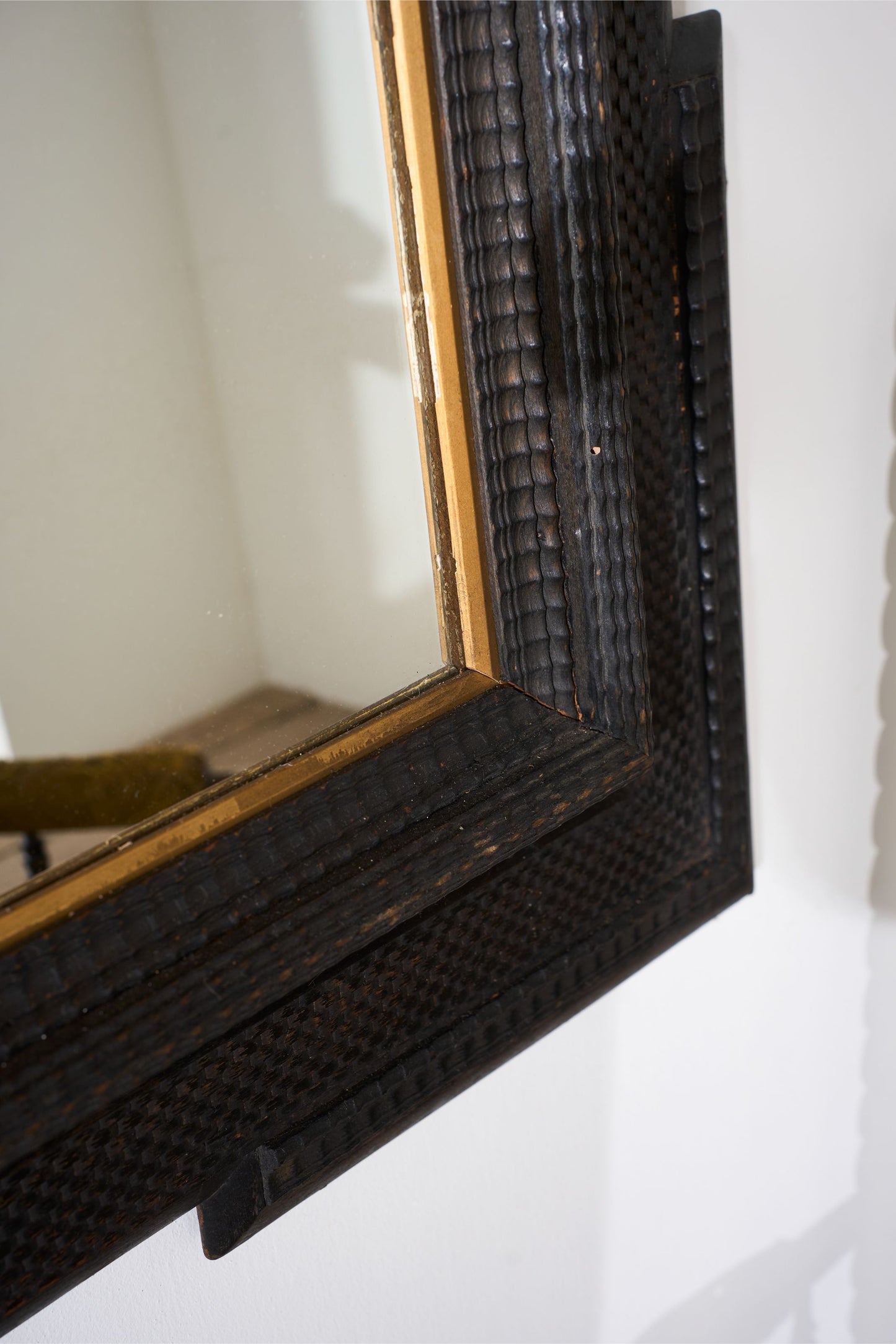 Unusual 19th Century Ebonised Italian wall mirror - TallBoy Interiors