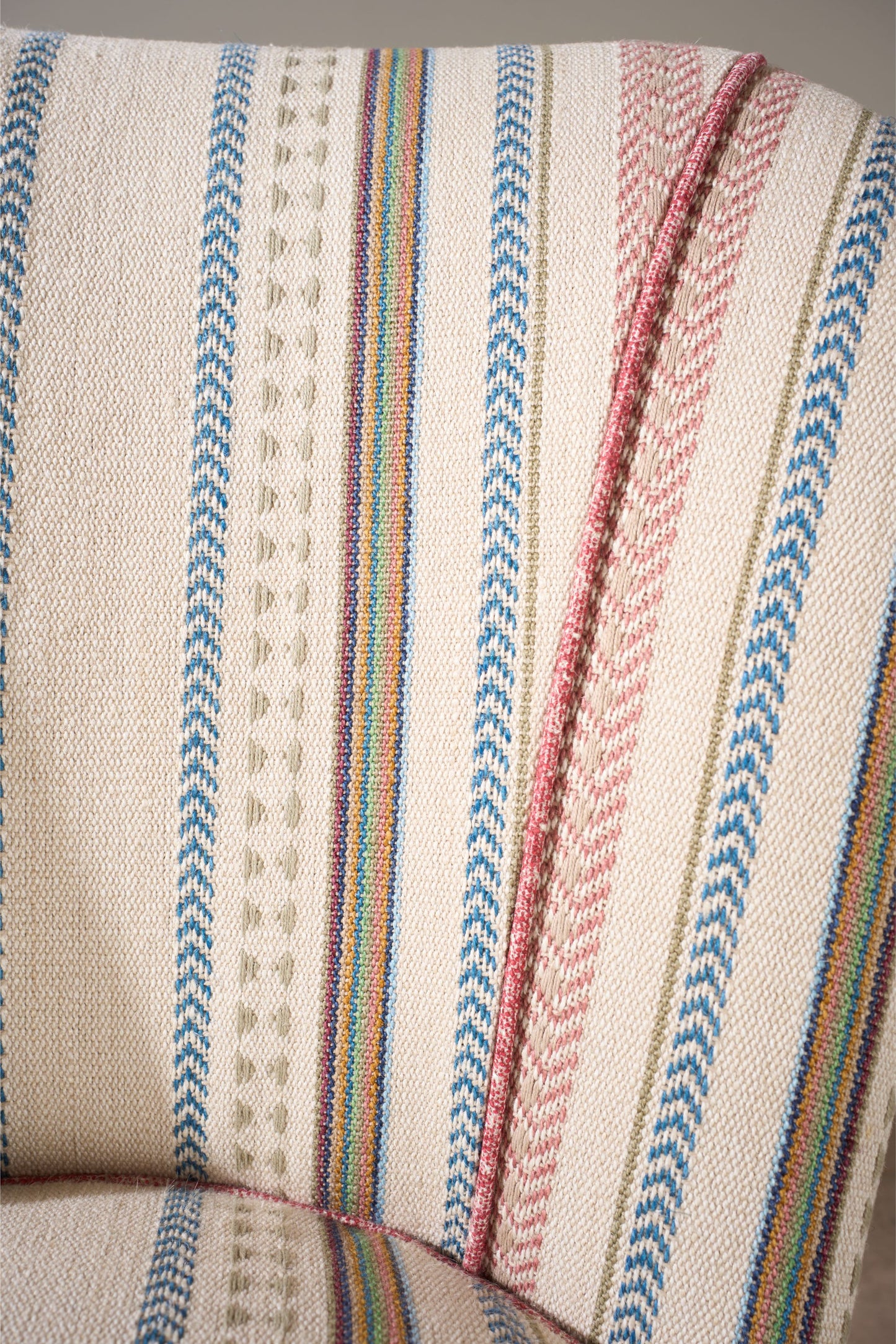 Mid 20th century desk chair in striped fabric