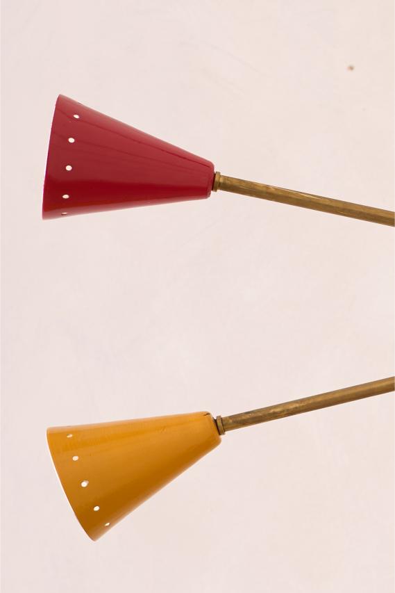 Mid century Italian brass and coloured Atomic light