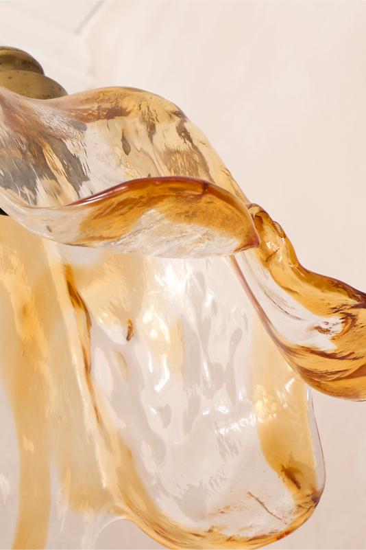 Spanish Amber glass tulip pendant lights - 5 available