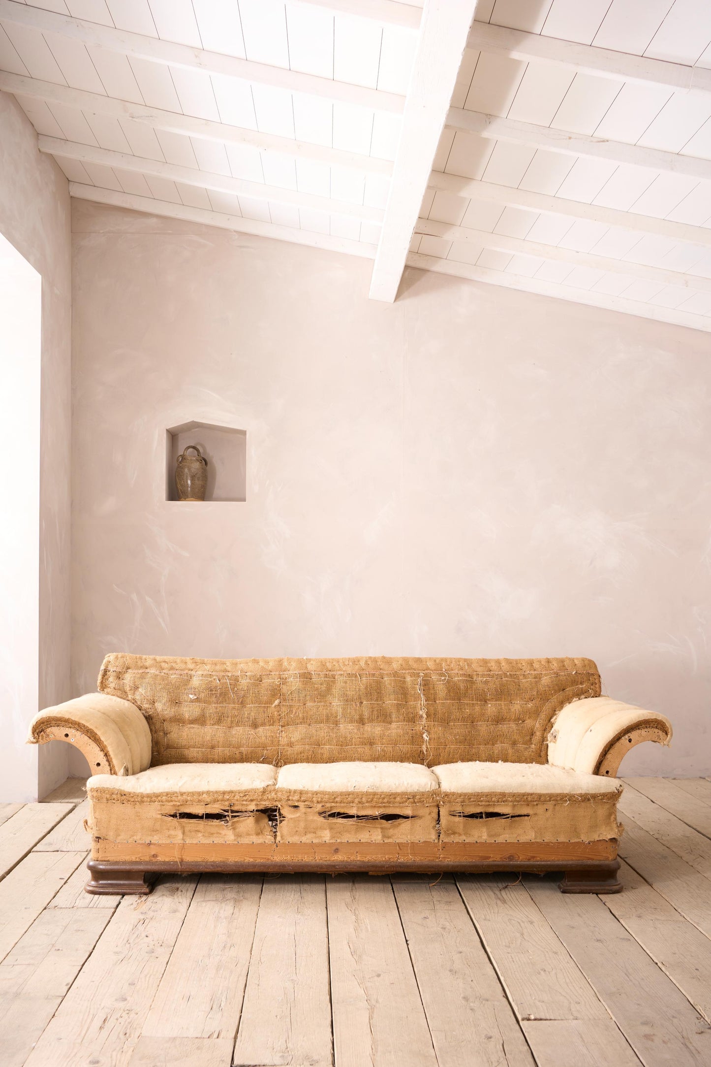 Early 20th century square back Danish sofa