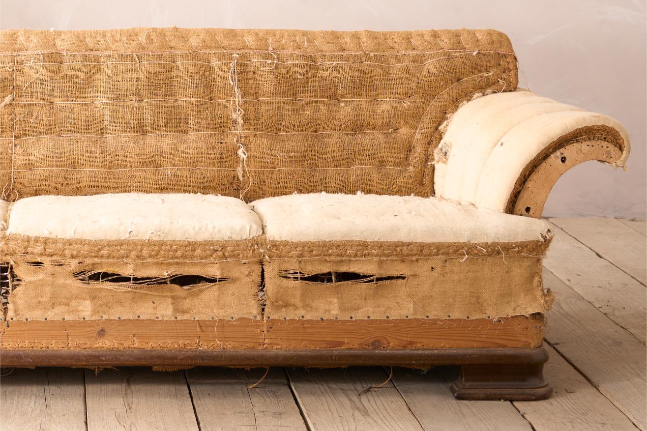 Early 20th century square back Danish sofa