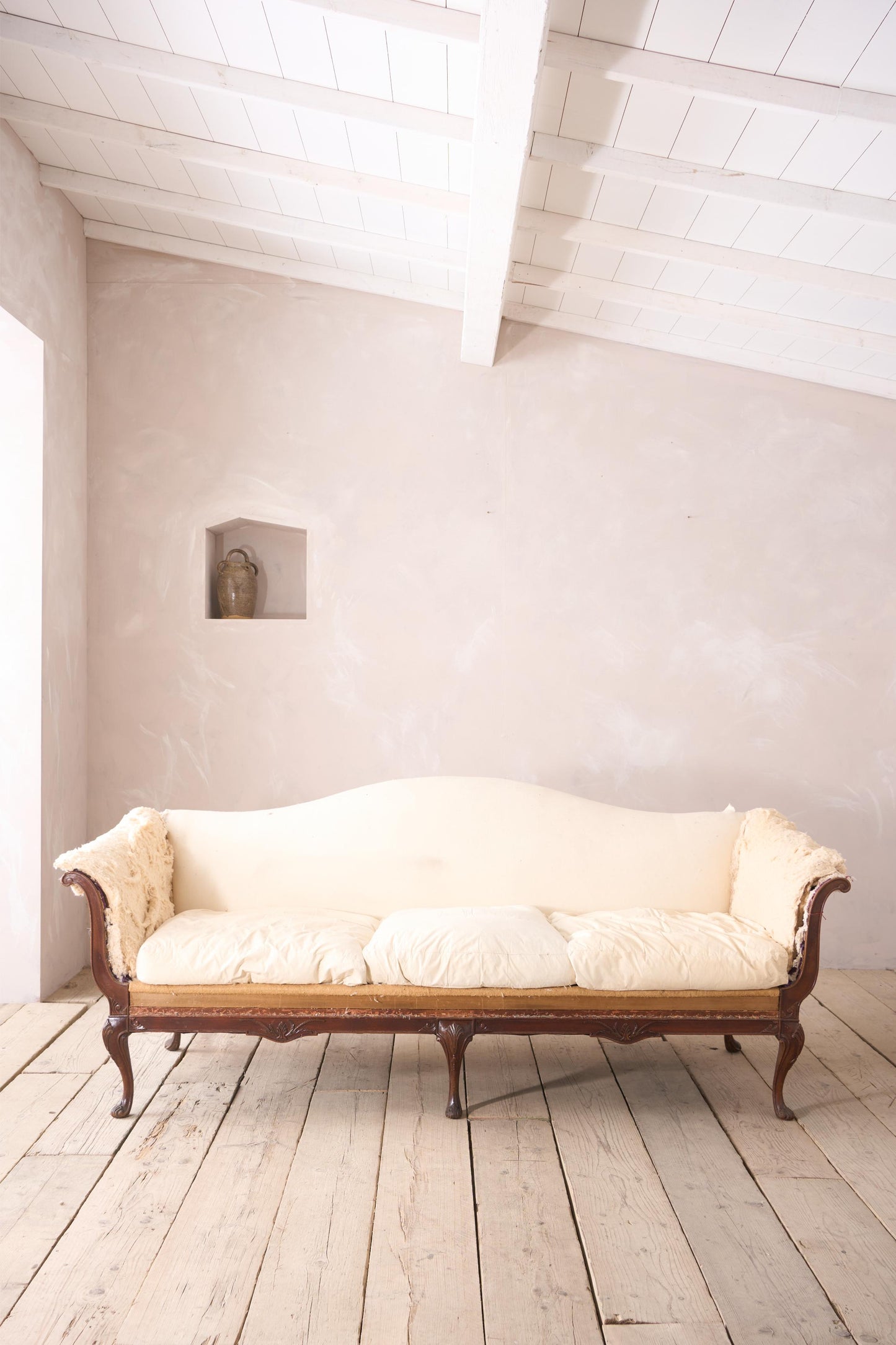 20th century Georgian style Camel backed sofa
