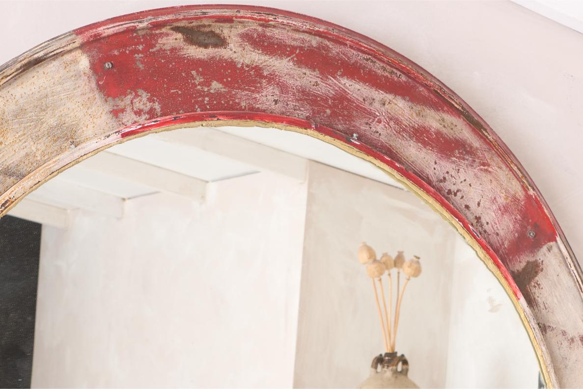 20th century Flat plate industrial railway mirror