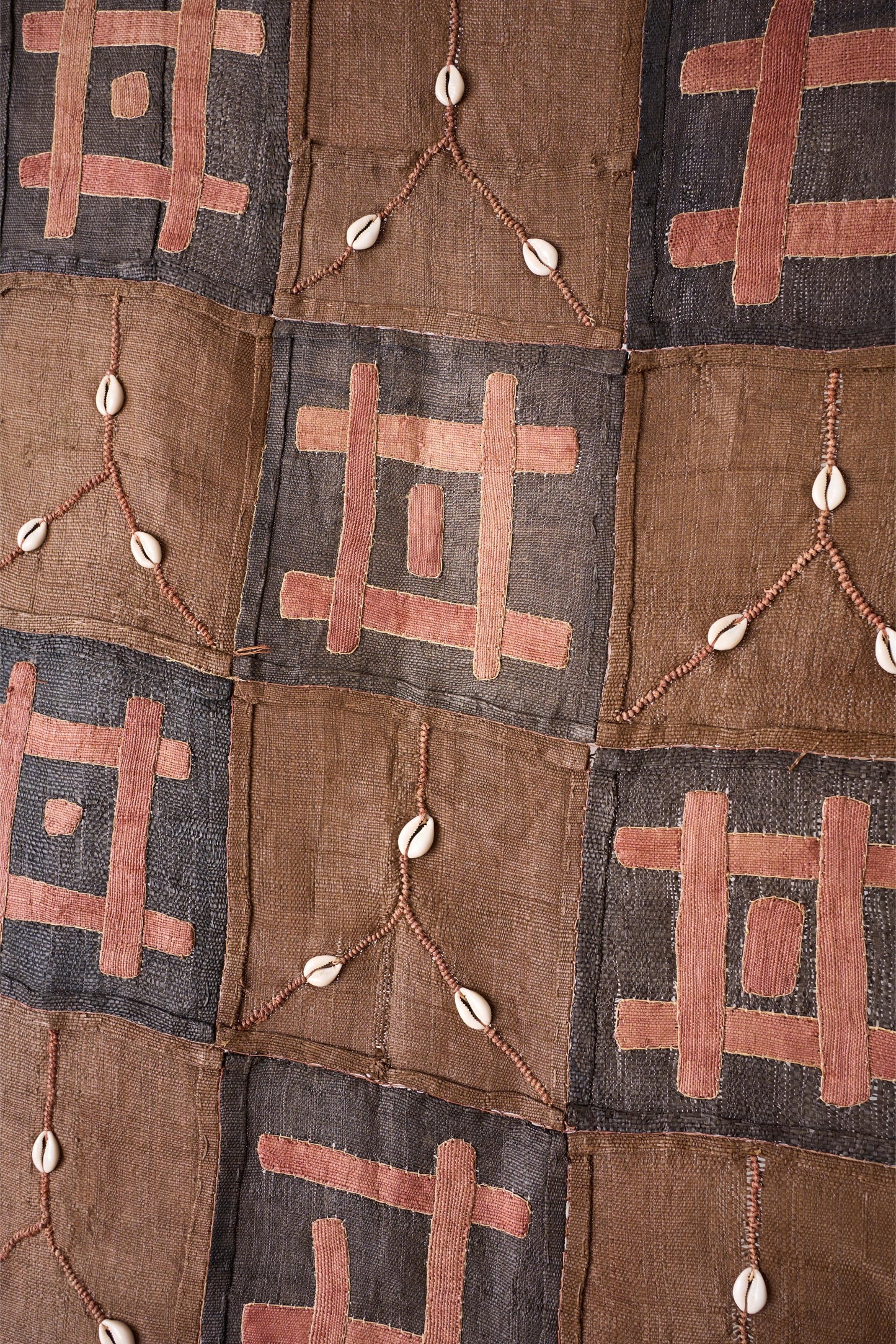 20th century African Kuba cloth from the Congo - Sea shells