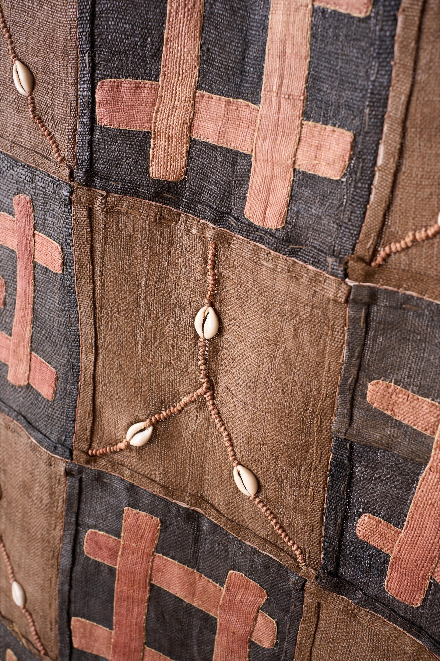 20th century African Kuba cloth from the Congo - Sea shells
