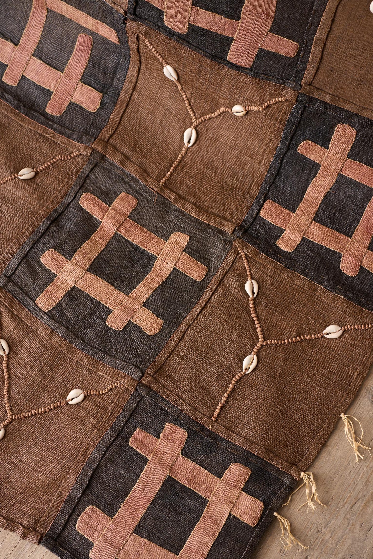 20th century African Kuba cloth from the Congo - Sea shells