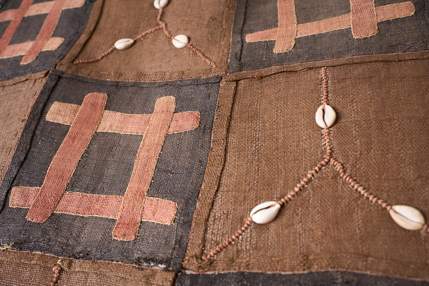 20th century African Kuba cloth from the Congo - Sea shells