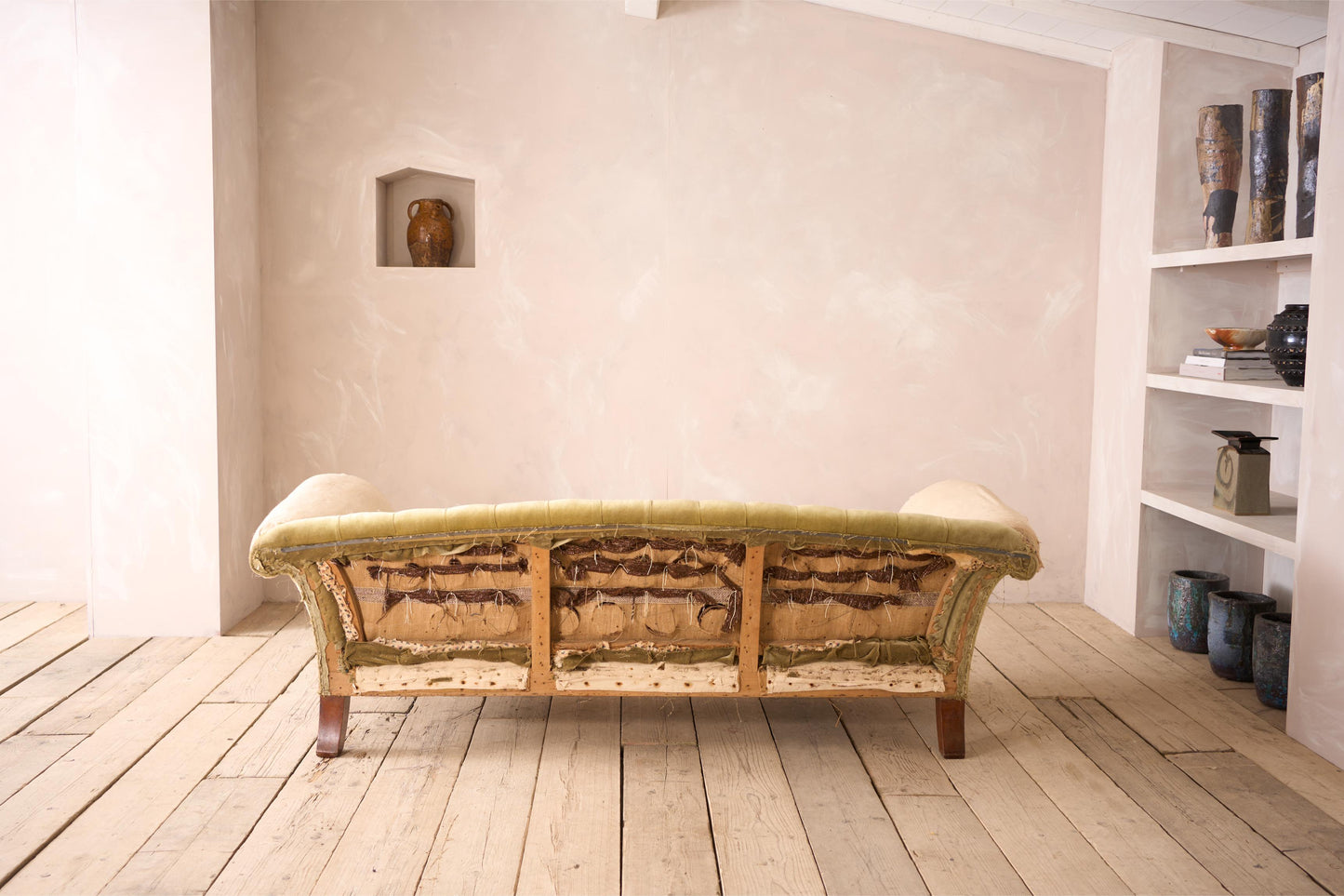 Victorian country house curved back sofa