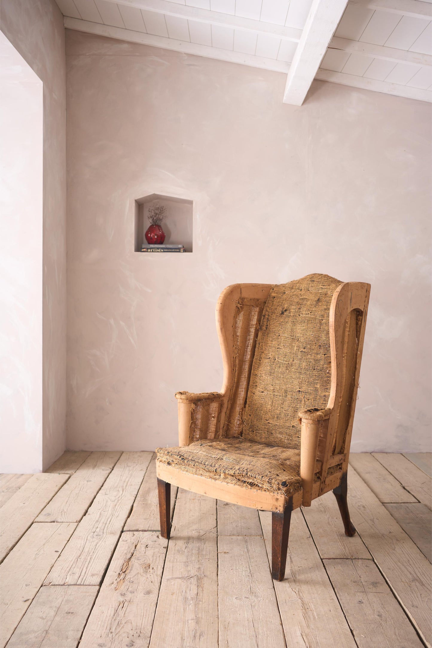 19th century Unusual wingback armchair