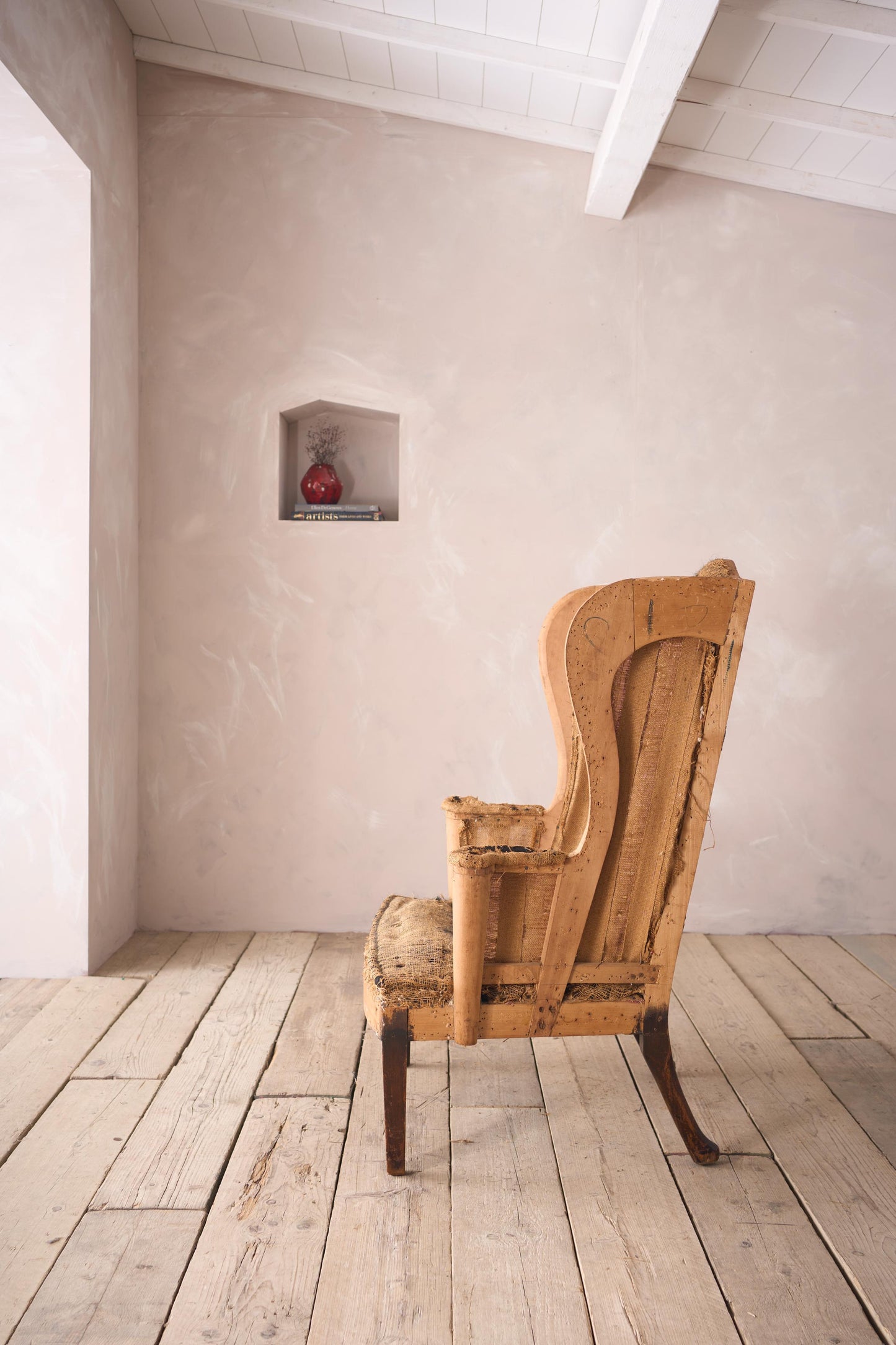 19th century Unusual wingback armchair