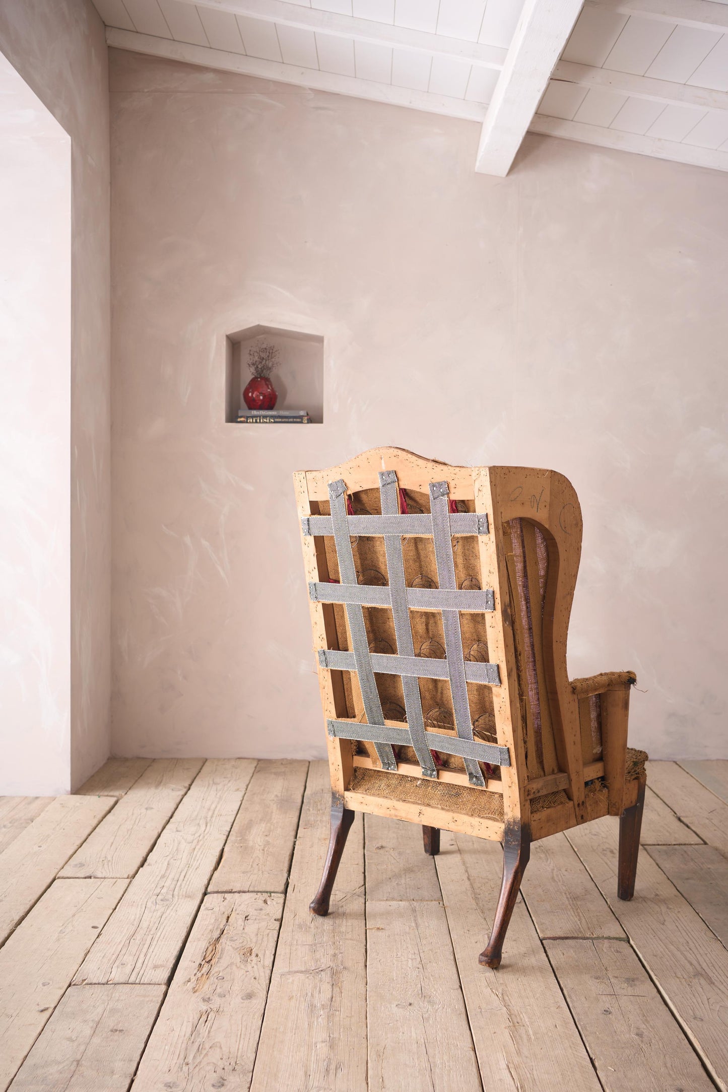 19th century Unusual wingback armchair