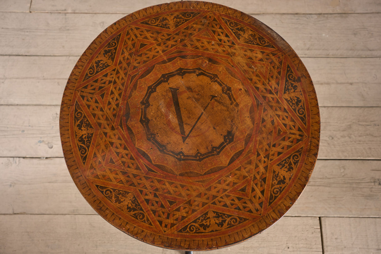 19th century Ebonised and painted masonic table