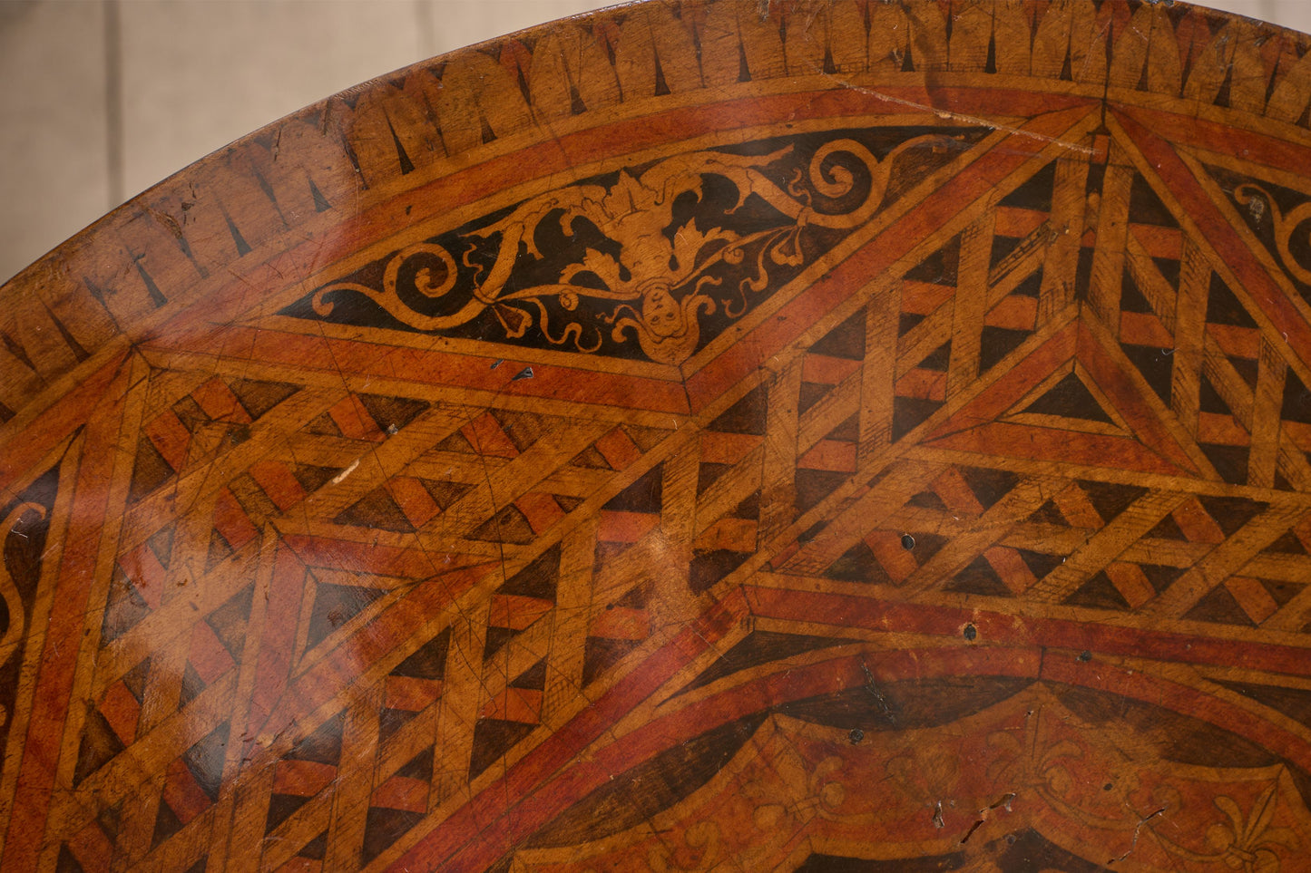 19th century Ebonised and painted masonic table