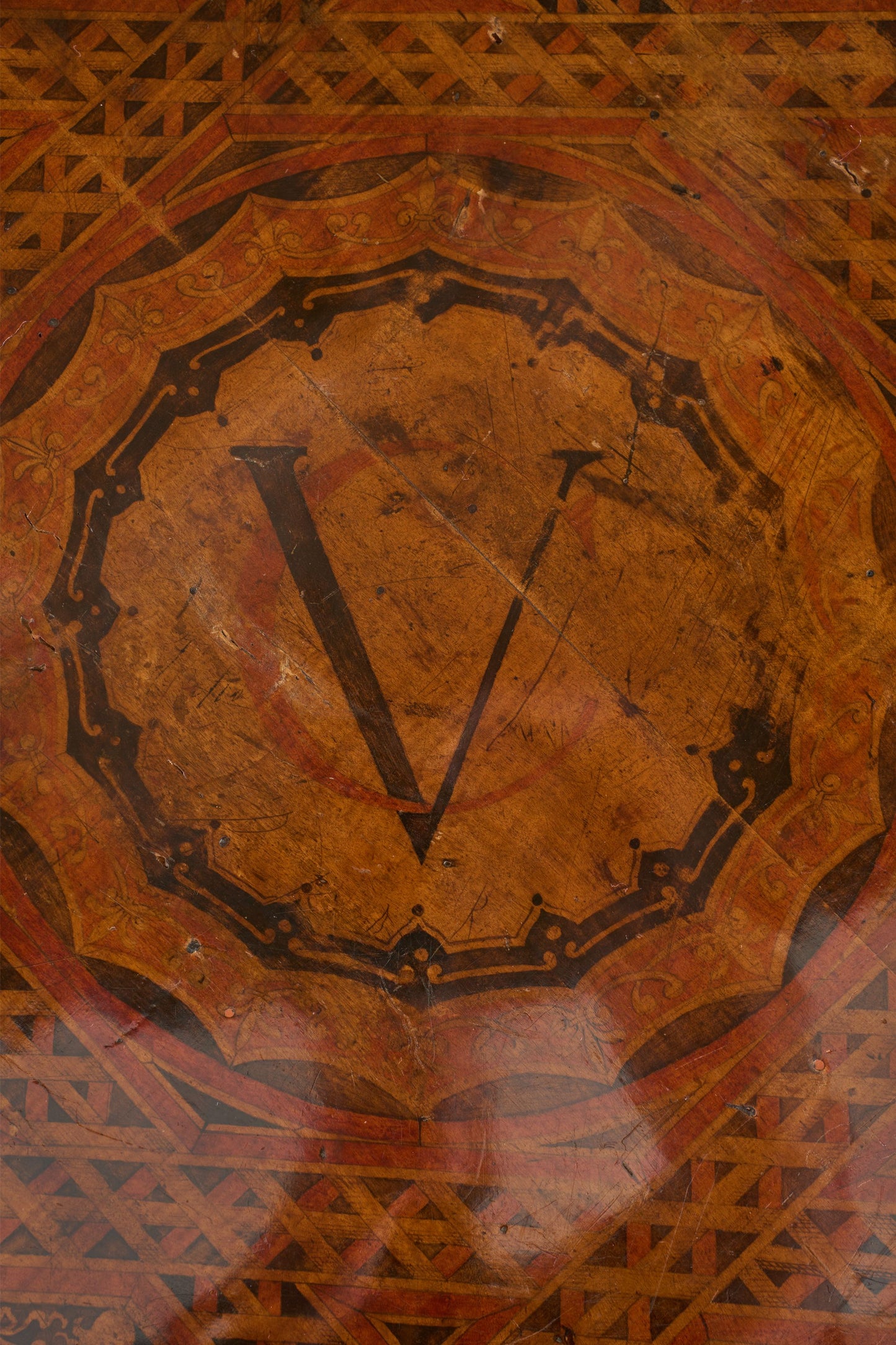 19th century Ebonised and painted masonic table