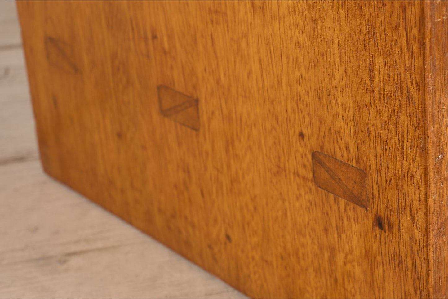 Pair of solid teak war department bedside tables