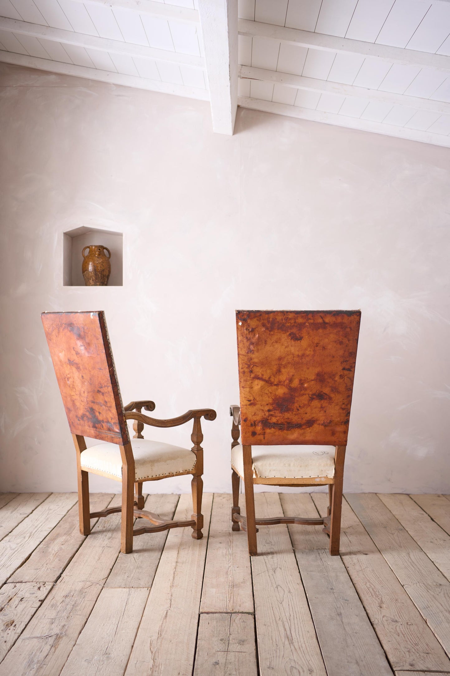 Pair of 19th century French open armchairs