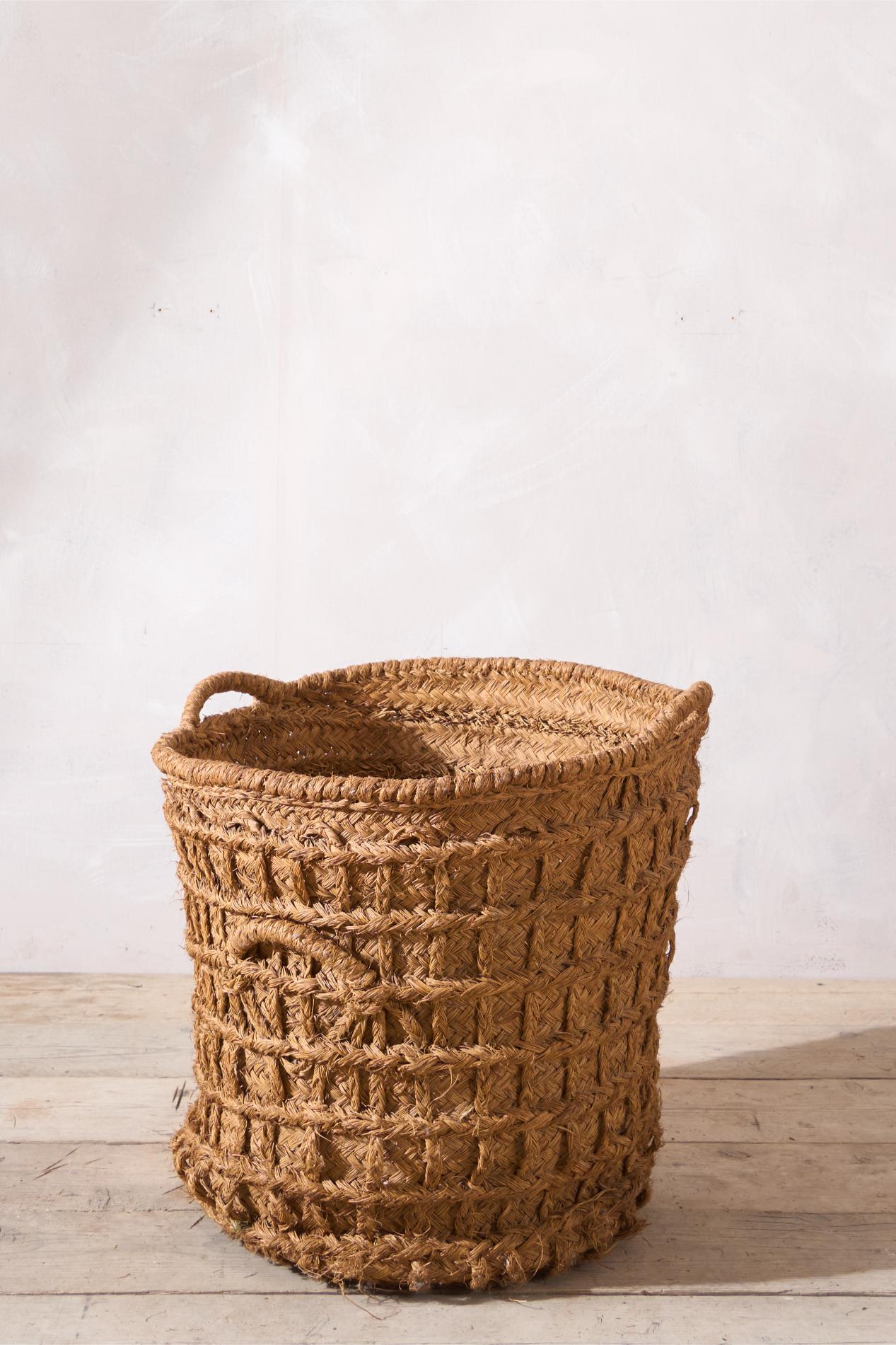 Vintage Spanish woven Olive harvest baskets - 3 available