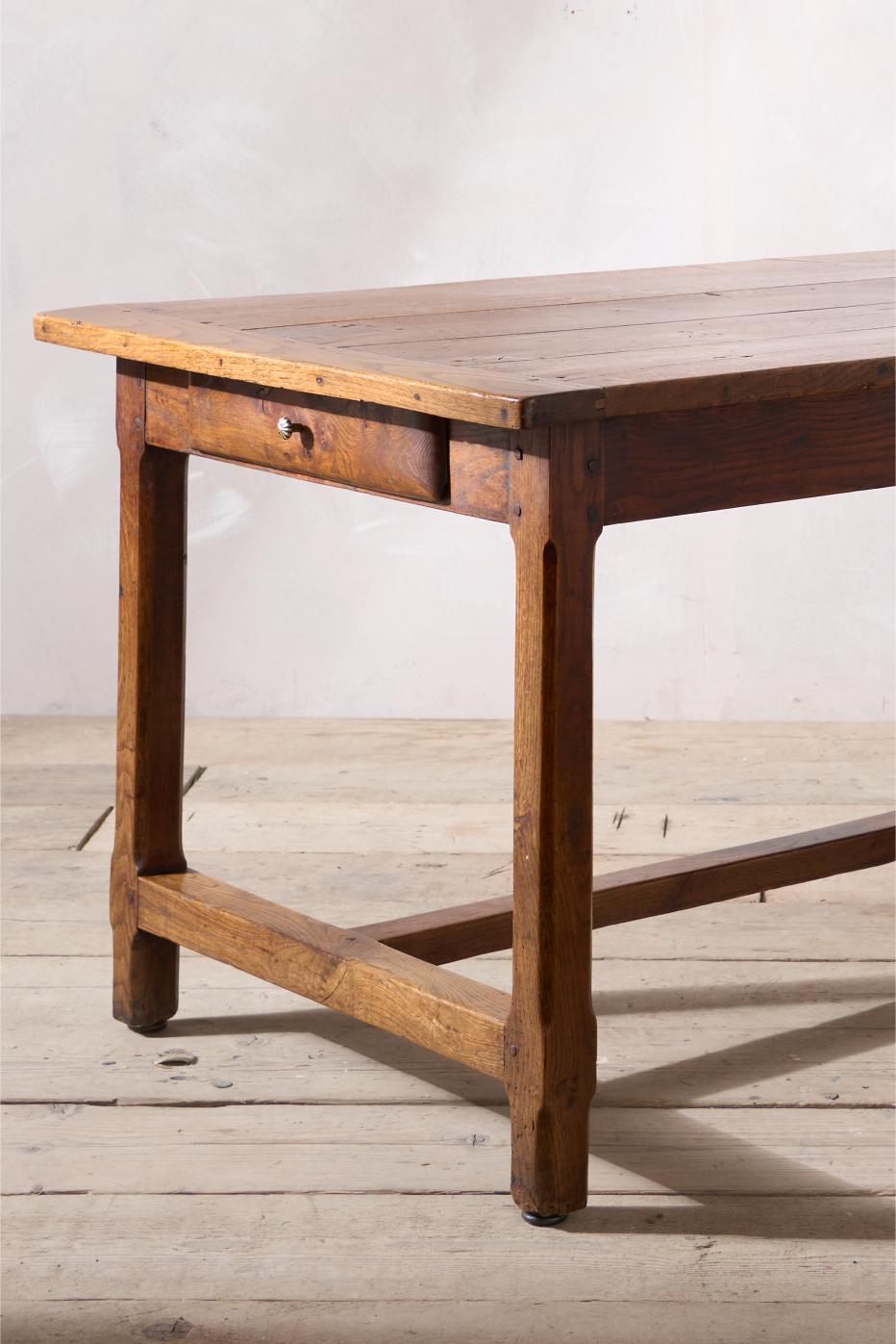 19th century Elm French farmhouse dining table