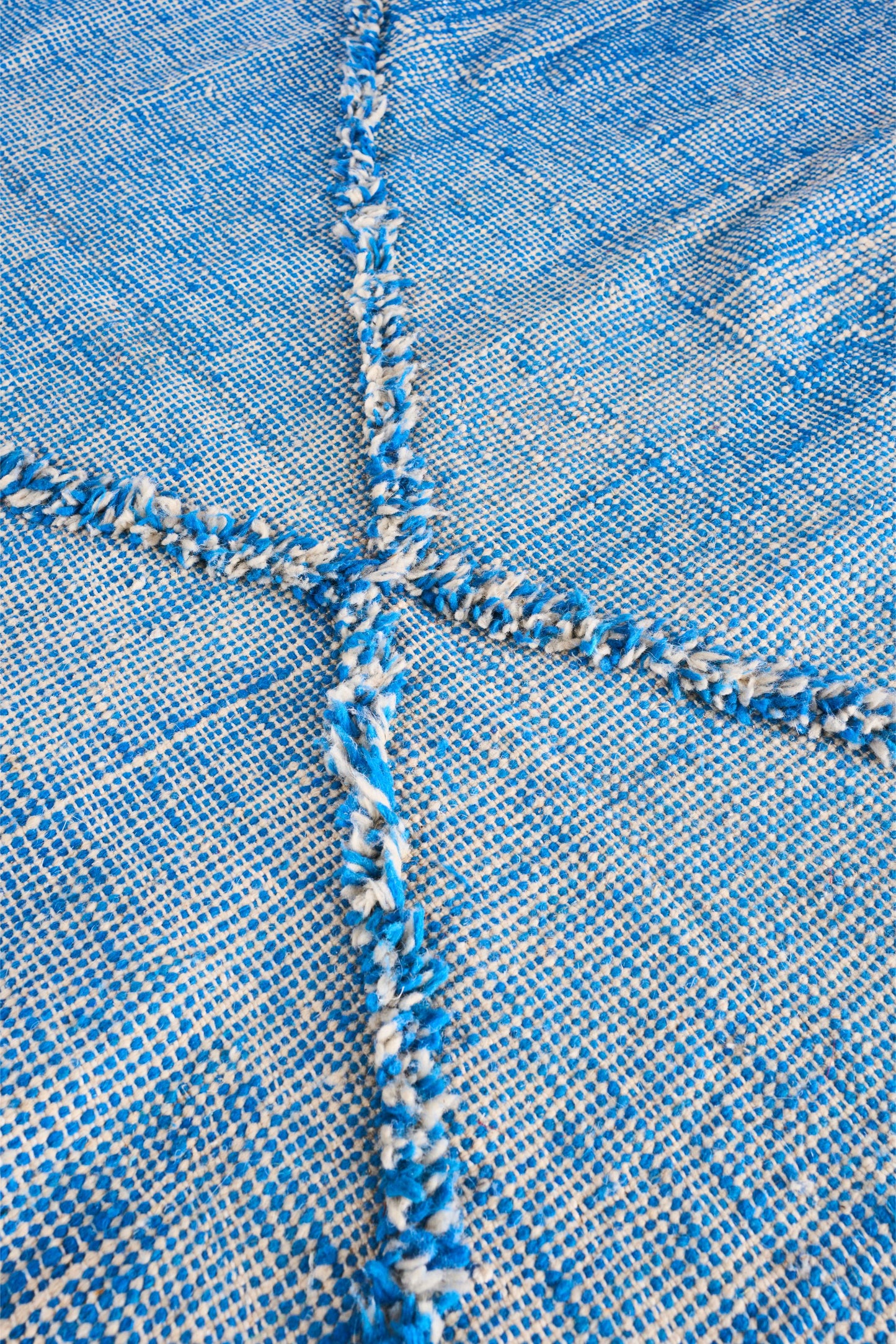 Genuine Hand woven Moroccan rug- Blue diamond