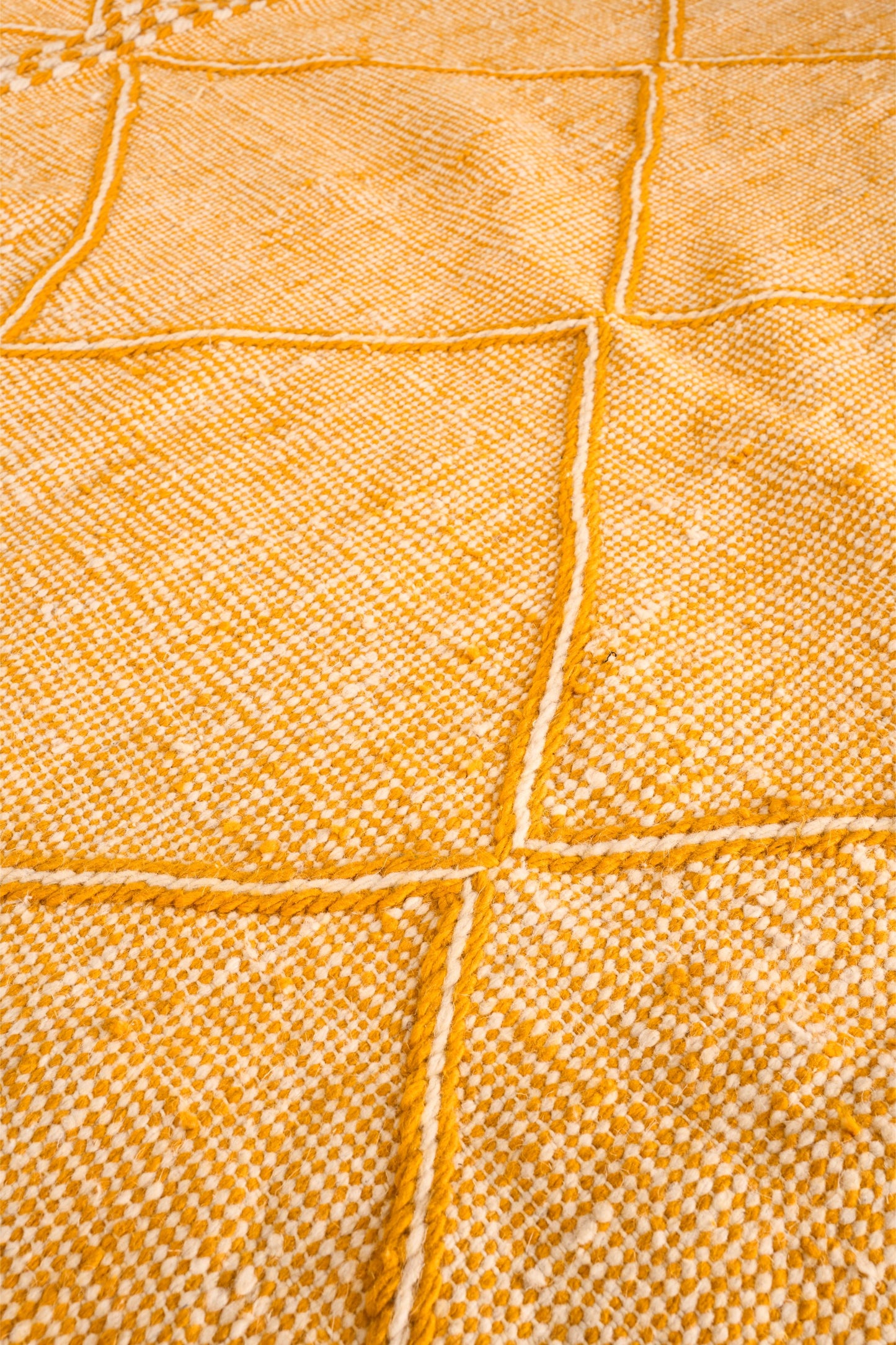 Genuine Hand woven Moroccan rug- Yellow diamond