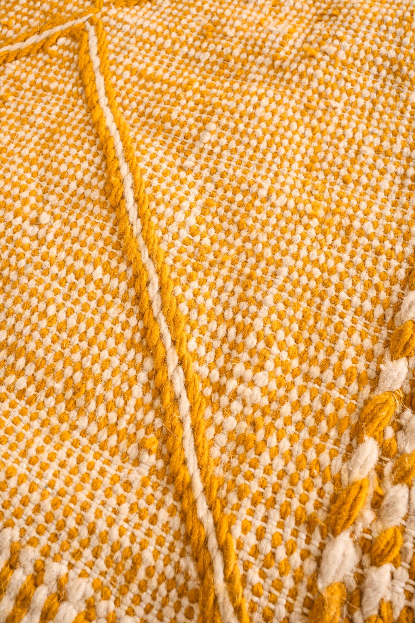 Genuine Hand woven Moroccan rug- Yellow diamond