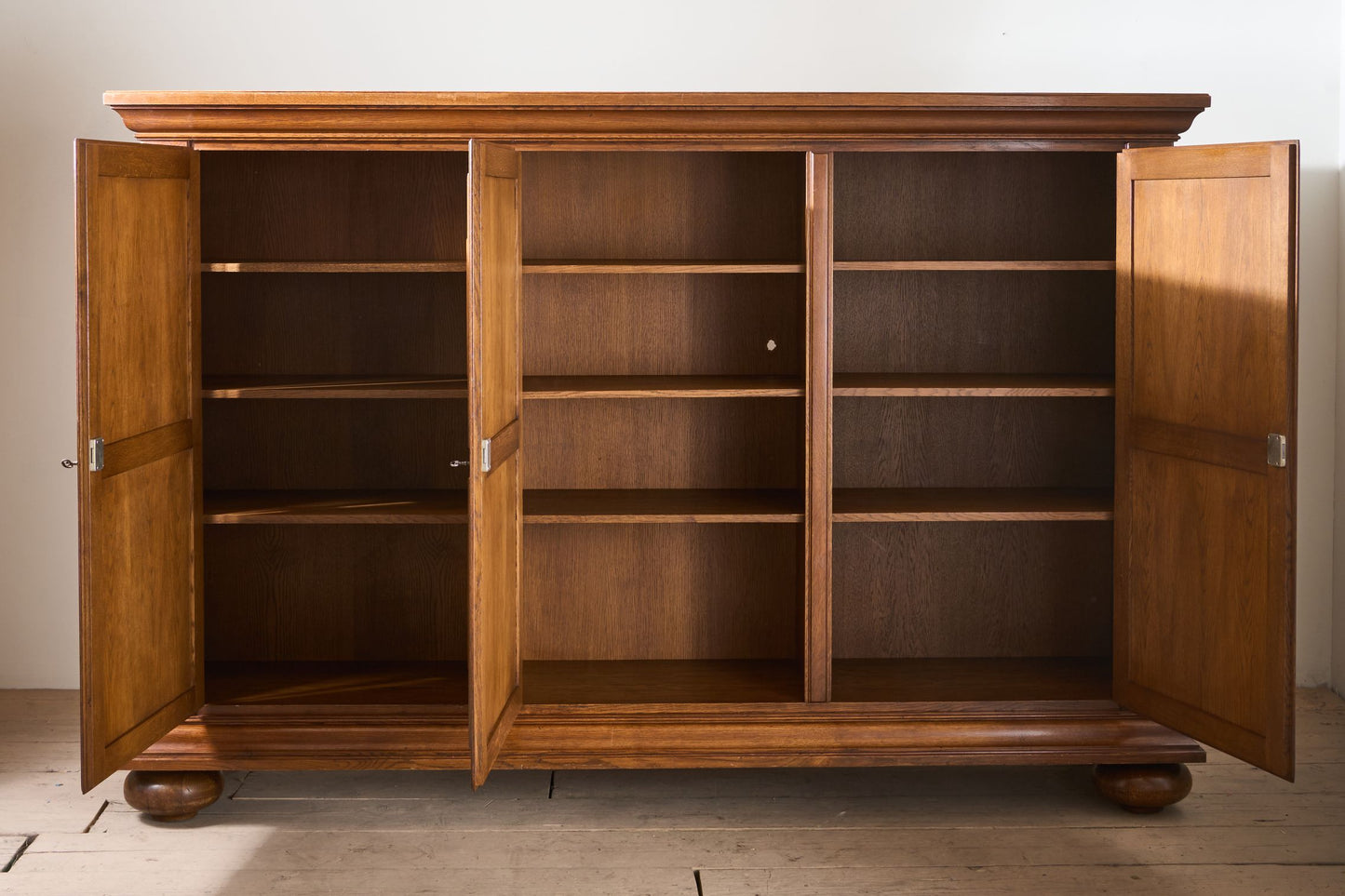 Mid century Brutalist solid oak cupboard