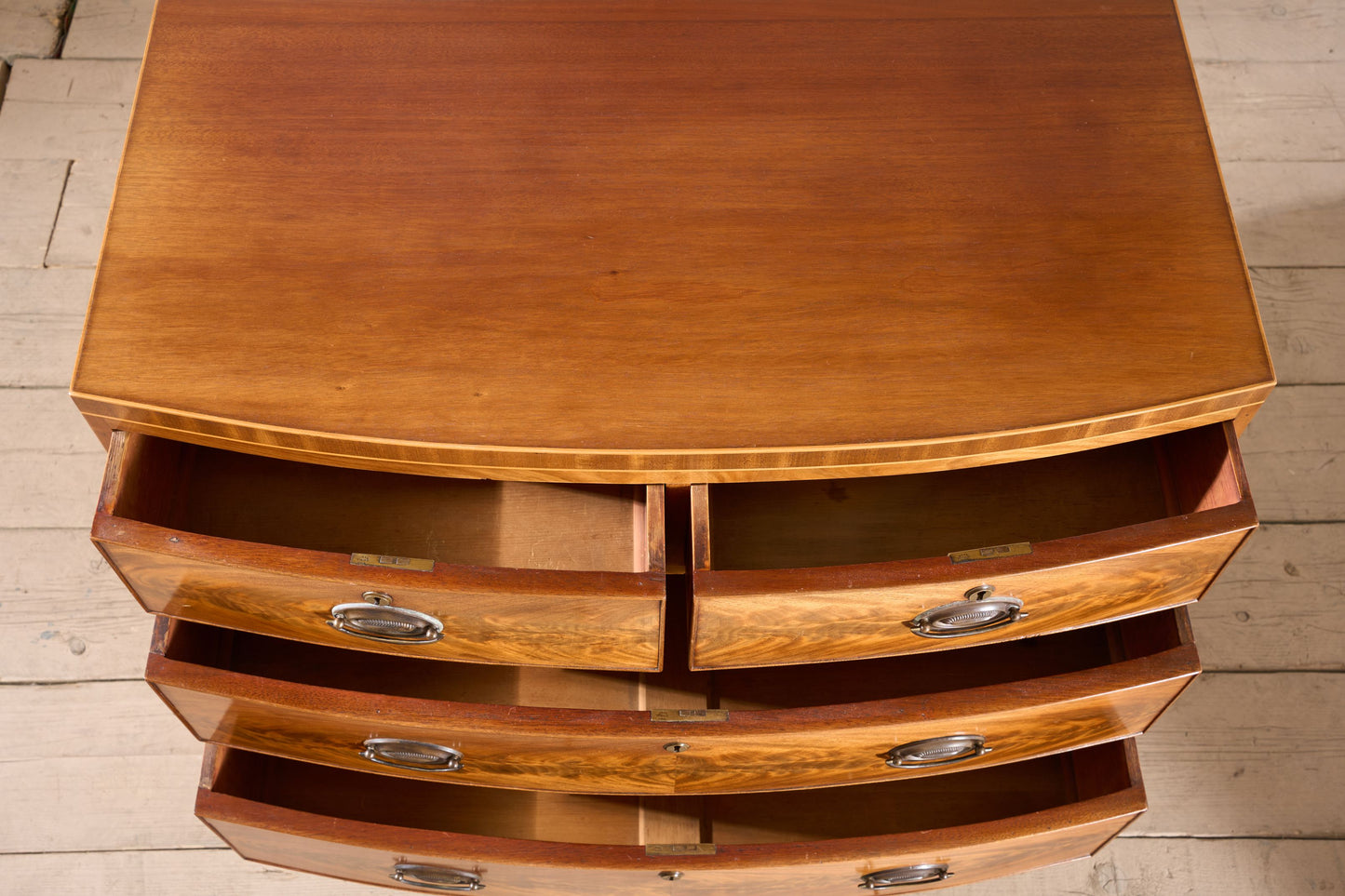 Early 20th century Bow fronted mahogany chest of drawers
