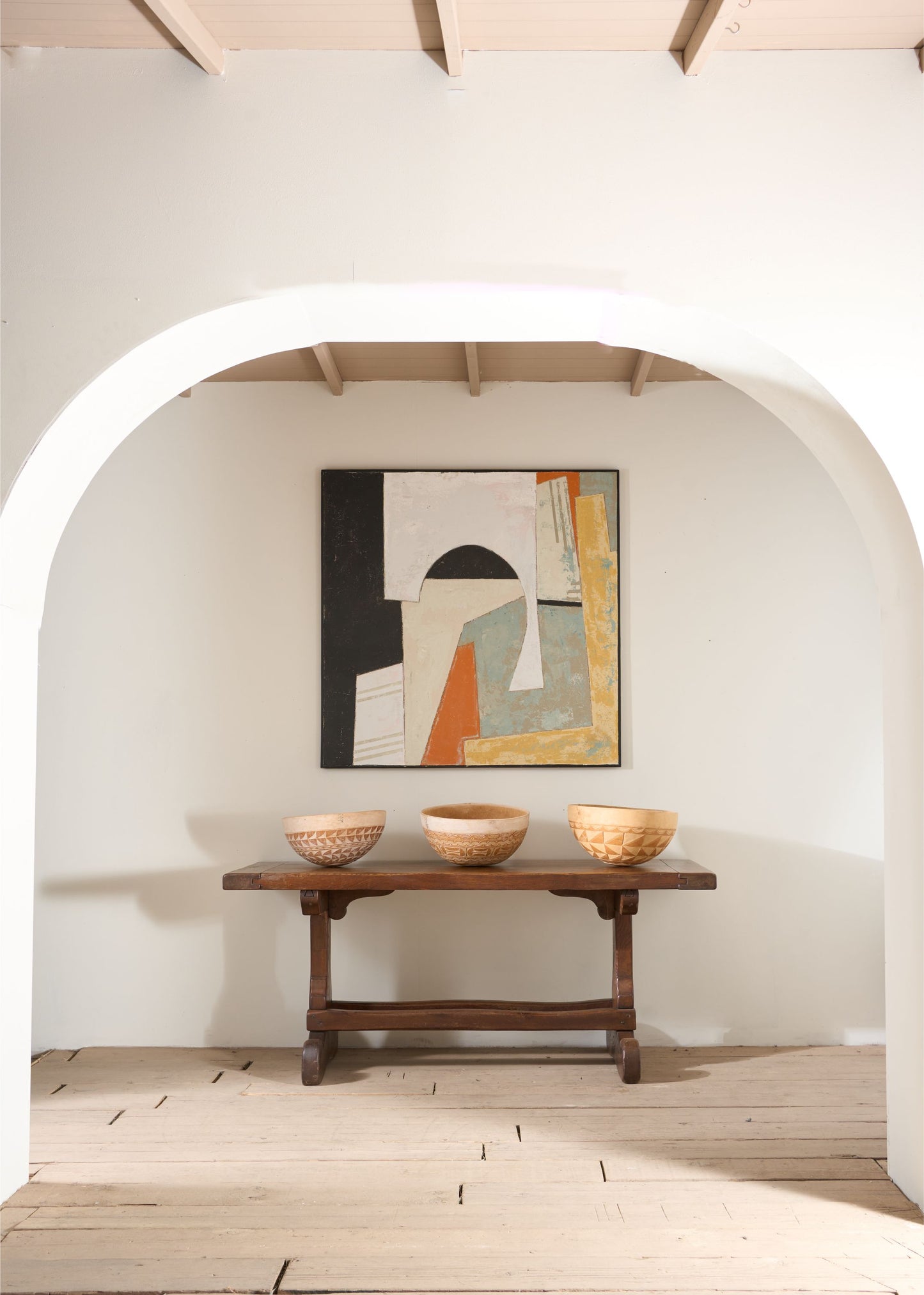 Large modern abstract painting on board by Sylvia Ortega