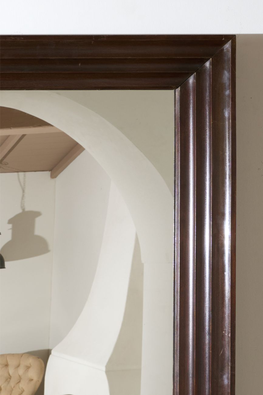 Unusual 20th century African hardwood moulded mirror