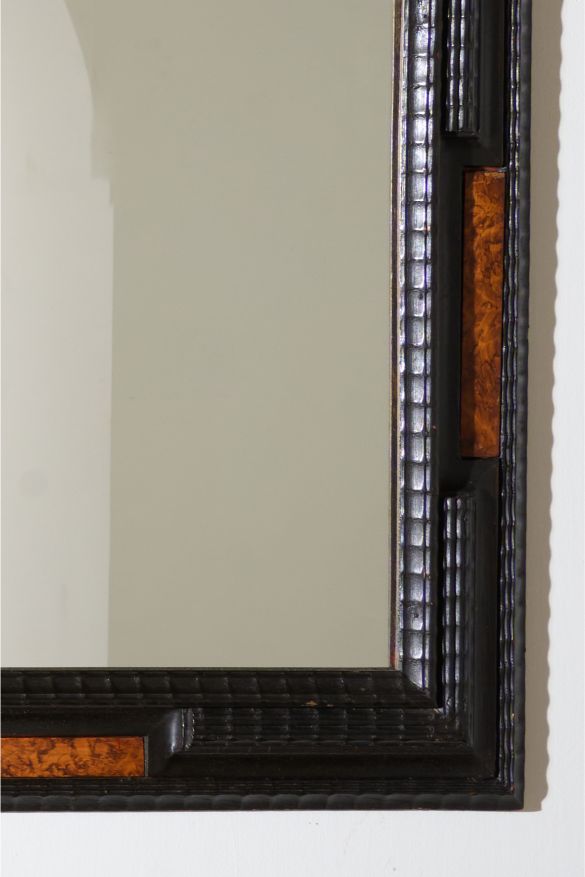 19th century Ebonised and Faux tortoiseshell Italian mirror - 2