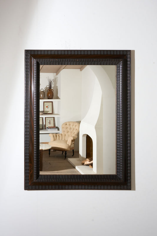 Large 19th century Italian Ebonised and faux mahogany wall mirror