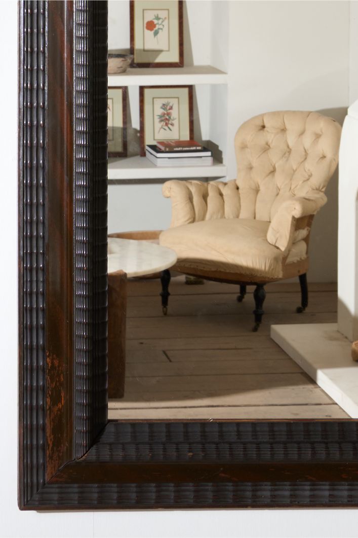 Large 19th century Italian Ebonised and faux mahogany wall mirror
