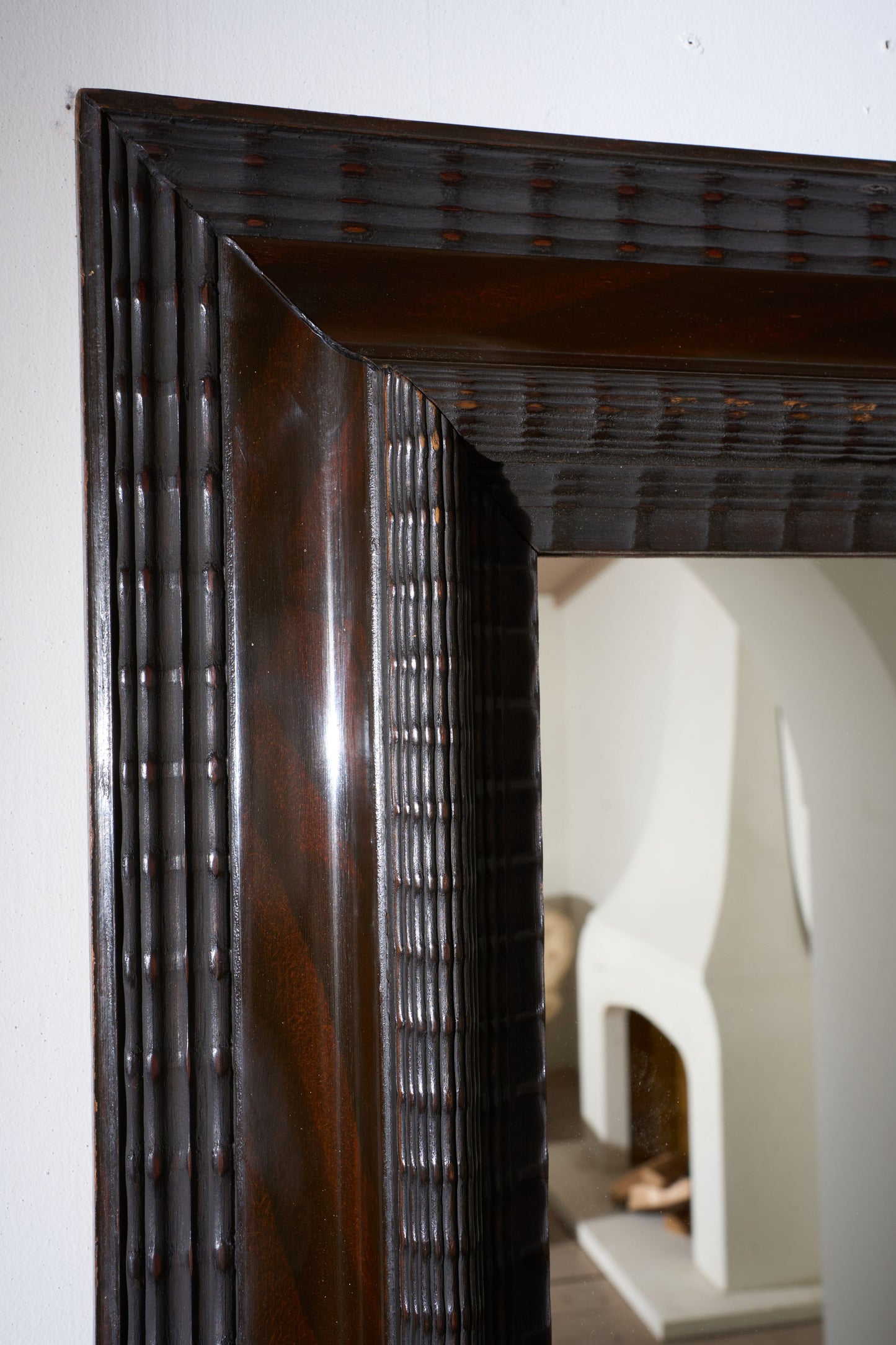 Large 19th century Italian Ebonised and faux mahogany wall mirror