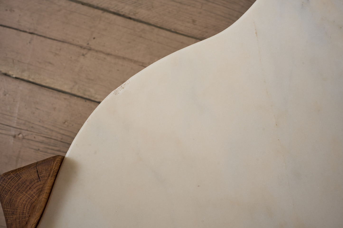 Large mid 20th century oak and polished stone coffee table