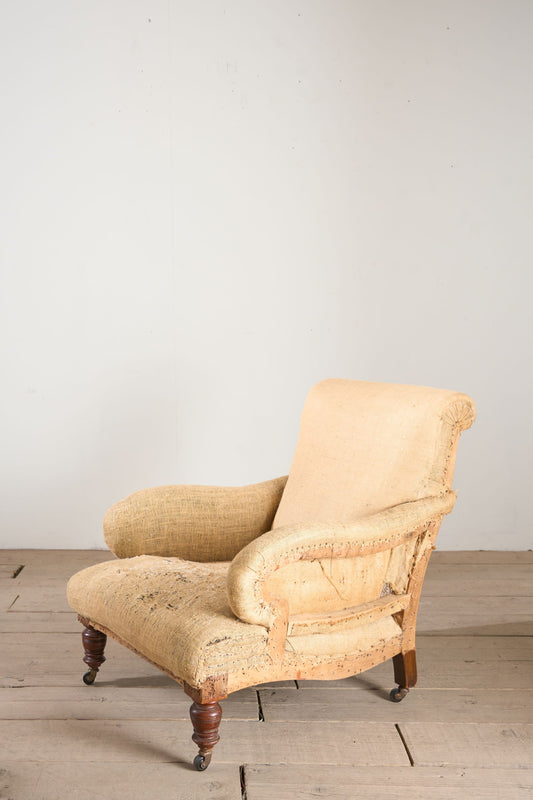 19th century Howard and sons style Bridgewater armchair - Hessian