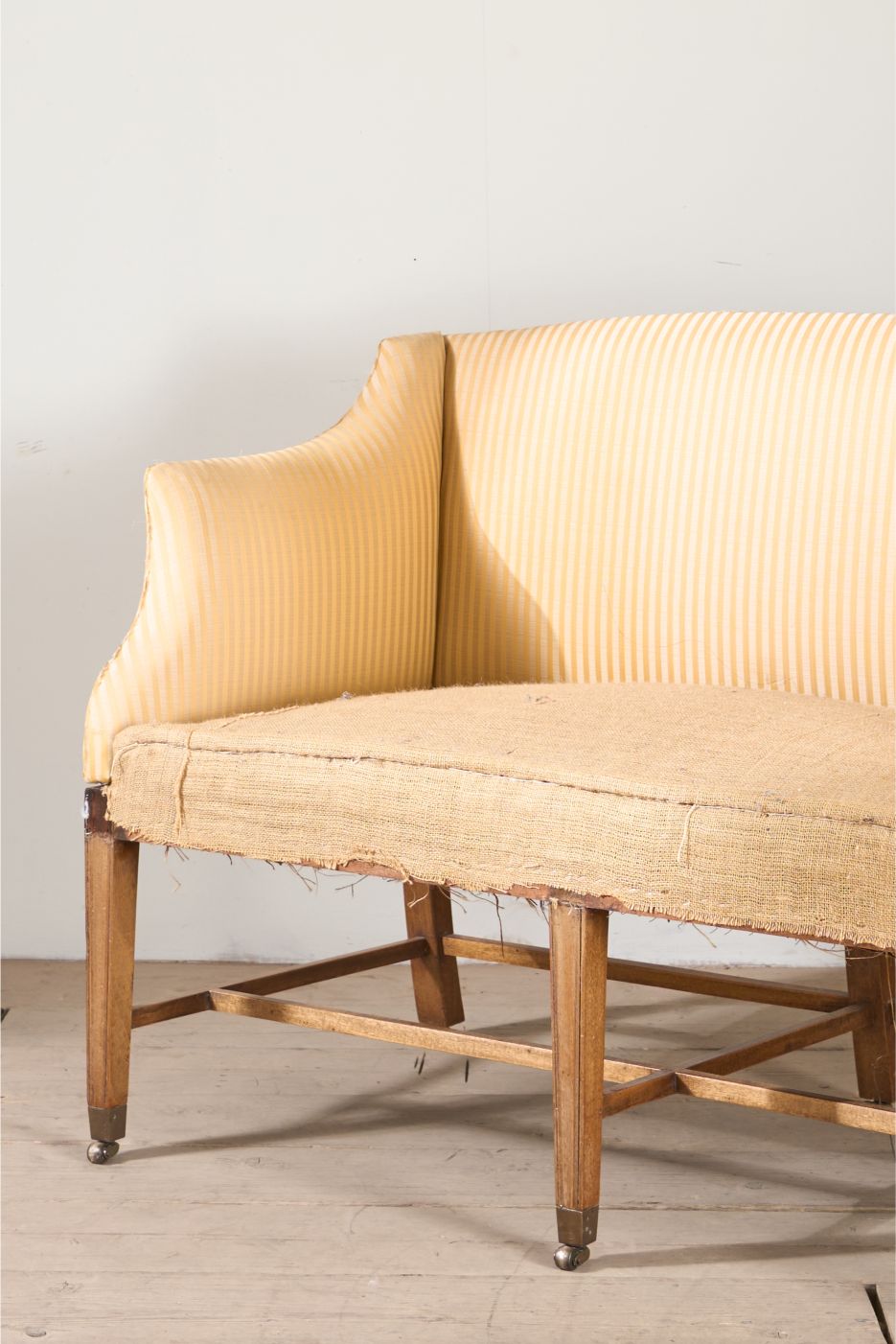 Georgian period Campaign sofa with tapered legs