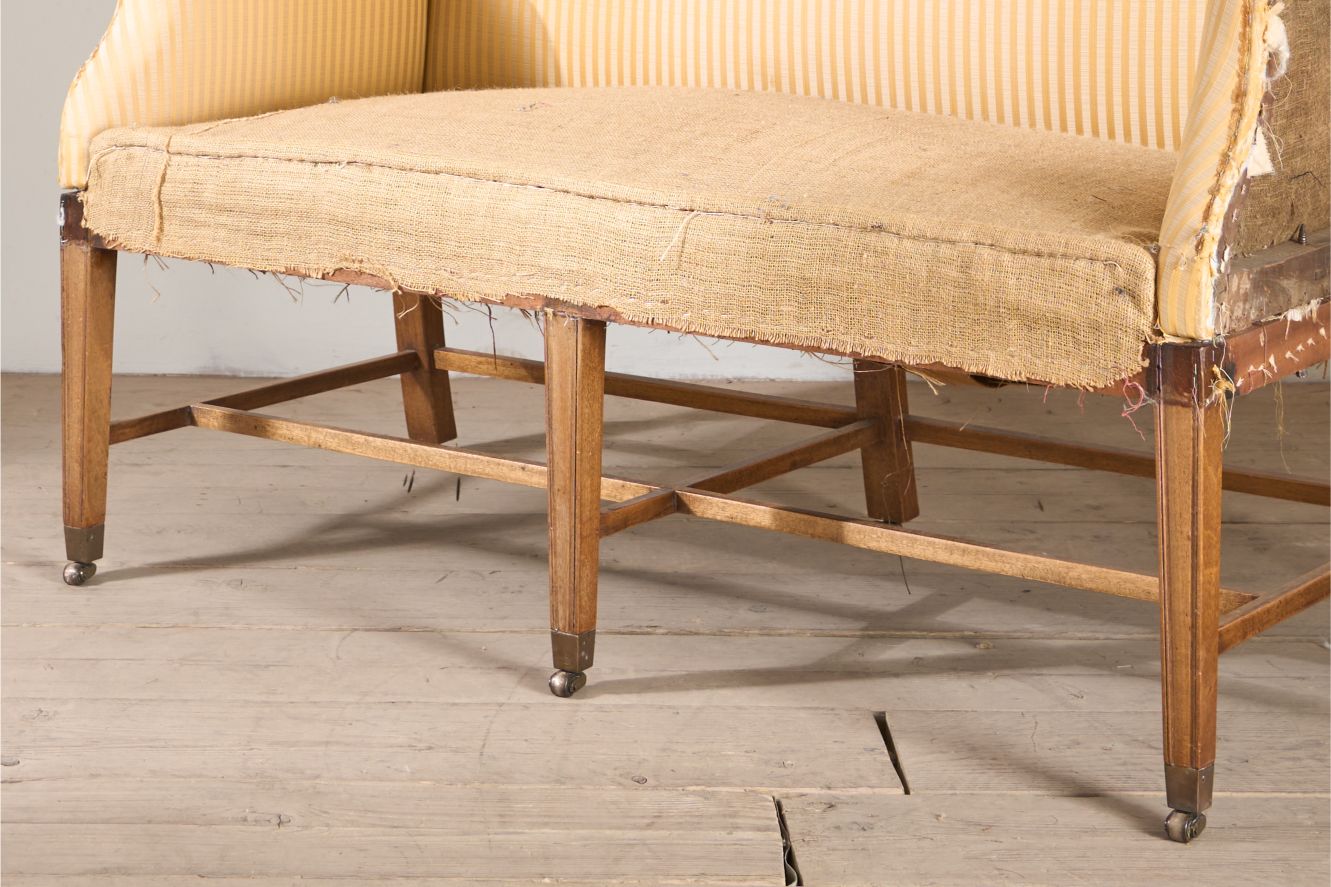 Georgian period Campaign sofa with tapered legs