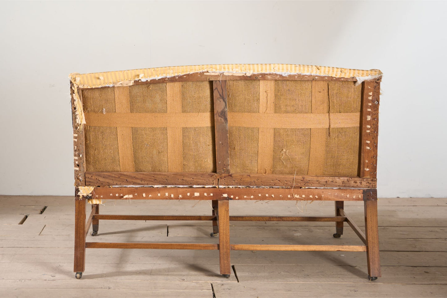 Georgian period Campaign sofa with tapered legs