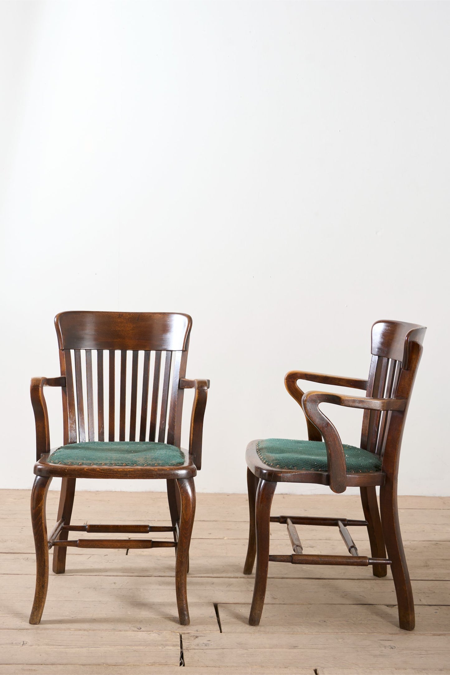 Pair of c.1920 oak desk chairs